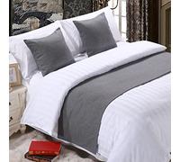 TTiiLoe Chemin de lit doux gris foncé qui ne se décolore pas - Couleur unie - Décoration d'intérieur - Foulards de lit tendance - Pour salon, chambre à coucher, hôtel, 180 x 50 cm
