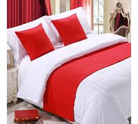 TTiiLoe Chemin de lit doux Rouge Sans décoloration Couvre-lit couleur unie Décoration maison Foulards de lit tendance Serviette de bout de lit Tapis de bout de lit moderne pour salon, chambre à