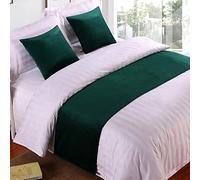 TTiiLoe Chemins de lit Simple Velours Doux Décor Housse de Literie Verte Couvre-lit de Luxe Chemins de lit pour Pied de Lit Écharpe de Lit Serviette de Bout de Lit pour Hôtel Chambre Mariage, 180x50cm
