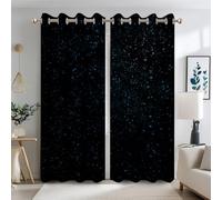 Ttincceer 117x183cm Rideaux occultants Nuit étoilée pour Chambre Bleu foncé Univers Spatial Galaxie étoiles Rideaux de fenêtre Rideaux pour garçons Enfants décor de Salon
