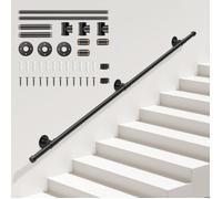 TTLIFE Main Courante pour Escalier Intérieur Extérieur 1.5M, Support Mural Industrielle Antidérapante Poignée Rambarde de Sécurité