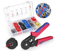 TTLIFE Preciva Pince À Sertir 0.25-10mm², Embout De Cablage Pince À Sertir Avec 1200pcs Cosse Electrique, Cliquet Auto-Adjustable