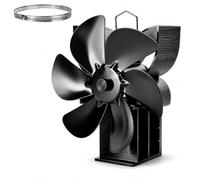 TTOPBAO Ventilateur poele à bois 6 pales, ventilateur de poele thermique | Alimenté par la chaleur, aluminium anodisé, moins de 25 dB; ventilateur poele à granulés et ventilateur cheminée insert