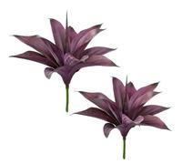 Ttranewsoo Lot de 2 fausses plantes d'agave artificielles d'intérieur et d'extérieur résistantes aux UV pour décoration d'extérieur, décoration de printemps pour la maison, 32 cm, violet
