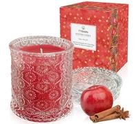 TTRWIN Bougie Parfumée en Cire de Soja Naturelle, Parfum de Pomme et de Cannelle, Longue Combustion, Pot en Verre, Aromathérapie Cadeau pour Noël, Anniversaire (200g)