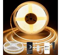 TTWAY Ruban LED COB 20M, Bande LED 2700K avec Alimentation, Télécommande, DC24V, CRI 90+, Largeur 8mm, Ruban LED Blanc Chaud pour Décoration Maison (2x10m)