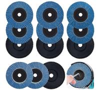 TTYSHIP® 12 Pcs Disque à Lamelles, Disque Lamelle 76mm, Grain 40/60/80/120 | Disque Lamelle, ø 76 mm x 10 mm, Disque à Lamelle Meuleuse pour Enlever Ebavure, Polissage, Rouille