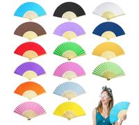 TTYSHIP® 16 Pièces Eventail Coloré, Eventail Mariage Coloré, 16 Couleurs | Éventail Pliant Couleur, Éventail à Main Multicolore en Papier et Bambou, pour Mariage, Décoration Murale, DIY, Fête