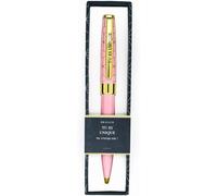 Tu Es Unique Pink And Gold Ballpoint Pen Retractable Black Ink Unique Gift For Family, Friends, Lovers Comfortable Grip Delivered In A Design Box