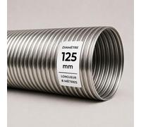 Tubage Flexible INOX Double Peau ø125 mm - 8 mètres
