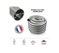 Tubage flexible inox double peau ø150 mm - 3 mètres