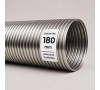 Tubage Flexible INOX Double Peau ø180 mm - 3 mètres