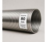 Tubage Flexible INOX Double Peau ø80 mm - 1 mètre
