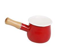 Tubayia Pot à Lait Anti-adhésif avec Manche en Bois pour cuisinière à gaz à Induction 550 ML Rouge