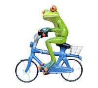 Tubayia Statue de vélo grenouille en résine - Décoration pour chambre à coucher, salon et bureau