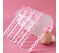 Tube à bulles rose amusant à 5 trous, 10 à 100 pièces, décoration pour fête d'anniversaire, mariage, saint-valentin, anniversaire, carnaval, cadeau 80PCS