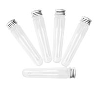 Tube à Cravate Transparent Portable 5 Pièces en Plastique et Aluminium | Organisateur Rigide Couvercle, Format Compact pour Rangement de Lacets, Lot de Cinq Pièces, Voyage