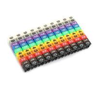 Tube de Marqueur de Câble coloré, Marqueur de Numérotation de Fil à Clipser Durable pour Identifier Les Câbles 100 Pièces pour L'organisation du Bureau à Domicile en Plastique (#2)