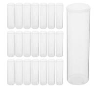 Tube de Rangement avec Bouchon étanche Rigide Rond Transparent 50 pièces | PP Transparent, Structure Cylindrique Lisse, Empilable, pour Organisation de Tiroir, Bureau, Loisirs Créatifs