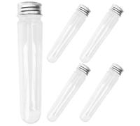 Tube de Rangement pour Lacets Transparent Portable 5 Pièces | Plastique et Aluminium, Format Compact, Lot de 5, Tube Rigide Transparent Couvercle