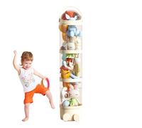 Tube de rangement pour peluches Porte-Poupées Transparent À Quatre Niveaux | Organisateur De Rangement Pour 162 Centimètres Idéal Pour Chambre Bébé, Salle Jeux Et Chambre Enfant
