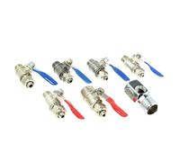 Tube de tuyau de 8mm 10mm 1/4 "3/8" OD 1/4 "BSP 1/2BSP, filetage mâle droit, robinet à bille métallique à 2 voies, raccord d'eau Ro, huile d'air pneumatique(6.35mm-04)