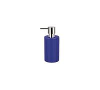 Spirella Distributeur de Savon Liquide „Tube“ Céramique Distributeur de Lotion avec doseur en ABS chromé Capacité 300 ML (ØxH): 7 x 16 cm - Bleu