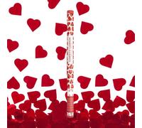 Tube en forme de coeurs rouges, canon tire confettis à air comprimé pour mariage, anniversaire, fête, Saint-Valentin, mariés, fête Popper 80 cm