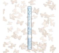 Tube en forme de papillons blancs, canon tire confettis à air comprimé pour mariage, anniversaire, fête, Saint-Valentin, mariés, fête, mariage, 60 cm