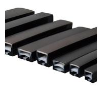 Tube en silicone noir for néon LED - Canal diffuseur de bande LED flexible et étanche, 1 paquet(20x10mmx1meter)