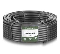 Tube PE HaGa noir - 25mm x 1,5mm en 10m de long - pour les systèmes d'irrigation dans le jardin - conduite d'eau en plastique pour le système sprinkler & l'irrigation automatique