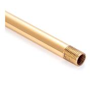 Tube pendule en laiton 30 cm avec 2 filetages M10 x 1, tube fileté rallonge (30 cm) pour tube de lampe laiton brillant