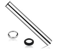 Tube Plongeur Universel pour Siphon, Évacuation Rallongée de 30 cm, Siphon Tubulaire Chromé avec 1 Bouchon à Vis et 1 Joint D'étanchéité en Caoutchouc, Adapté aux Siphons Tubulaires