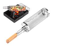 Tube rond en acier inoxydable pour barbecue - Tube de gril en résistant à la chaleur | Outil de barbecue réutilisable pour fumer et griller, design en acier inoxydable durable pour viande