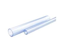 Tube rond rigide en acrylique, Tuyau acrylique 2 pièces 0.5M multicolore 20-110mm Tube UPVC Transparent for jardin d'aquarium(Crystal Blue,25MM*0.5M)