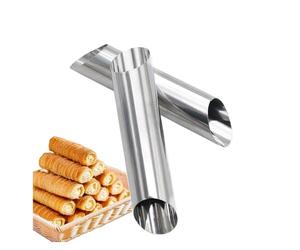 Tubes de Cannoli en acier inoxydable, Kits de tubes en forme de corne en rouleau, moules de cuisson antiadhésifs for coquille de Cannoli Croissan(3)