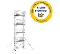 Tubesca - Echafaudage roulant en Alu 4 planchers Haut. accès 9,9 m - TOTEM 2 LINE 250 TUBE G