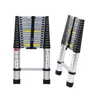 Tubiaz Échelle télescopique 4,4 m en Aluminium, Interrupteur de sécurité Multi-Niveaux, échelle Extensible Portable, antidérapant, échelle multifonctionnelle, Charge maximale : 150 kg