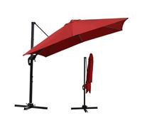 Tubiaz Parasol de marché/de jardin/de terrasse, 300 x 300 cm, rectangulaire, avec manivelle, rotation à 360° et inclinable, parasol de terrasse, protection solaire UV50+, en aluminium, pour jardin