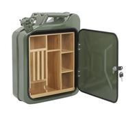 Tubisku Mini bar - 35 x 15,5 x 47 cm - Bidon de bière avec séparateurs en bois et serrure de sécurité - Pour les fêtes, l'extérieur et pour offrir