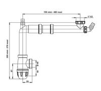 Tubulure universelle de raccordement Connectic - 1 bac avec siphon - VALENTIN