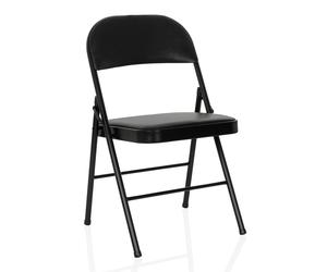 TUDELA H simili-cuir/synthétique - Chaise pliante Noir