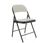 TUDELA I | Tissu velours - Chaise pliante Blanc