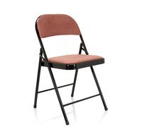 TUDELA I | Tissu velours - Chaise pliante Rose