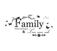 TuDu 1PC Autocollant Mural Décor Art Amovible Accueil Vinyl avec Citation Family Art Stickers muraux Décoration pour PC Portable