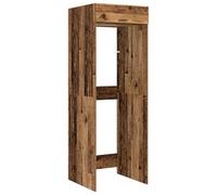 TUERYAFEK Armoire pour machine à laver en bois vieilli 67,5 x 68 x 200 cm | Imperméable, 2 portes avec charnières, poignées noires, beaucoup d'espace de rangement, montage facile
