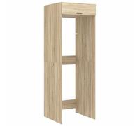TUERYAFEK Armoire pour machine à laver Sonoma 67,5 x 68 x 200 cm en bois | Imperméable, portes à charnières, poignées noires, spacieux, pour salle de bain