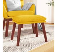 TUERYAFEK Tabouret rembourré en tissu jaune moutarde 45 x 29,5 x 35 cm | Pieds en bois d'hévéa stable, repose-pieds pour canapé, tabouret pour salon