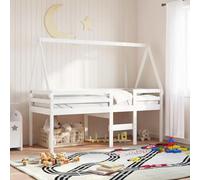 TUERYAFEK Toit de lit en bois massif de pin blanc 209 x 95,5 x 88 cm | Côté ouvert, entrée et sortie faciles, stable, durable, toit uniquement, sans lit