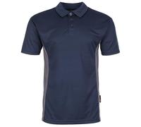 TuffStuff Elite Polo de travail polyvalent 100% polyester facile d'entretien léger, respirant et anti-humidité avec panneaux contrastés, bleu marine, XL